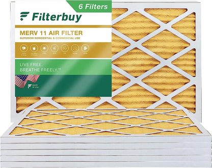 18x30x1 Air Filter MERV 11 Allergen Defense (6-Pack), Pleated HVAC AC Furnace Air Filters Replacement (Actual Size: 17.75 x 29.75 x 0.75 Inches)