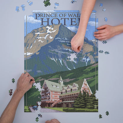 Waterton National Park, Canada, Prince of Wales Hotel (1000 Piece Puzzle, Size 19x27, Challenging Jigsaw Puzzle for Adults and Family, Made in USA)