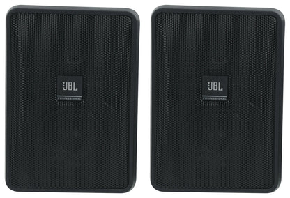 (4) JBL Control 23-1 Black 3" Indoor/Outdoor 70v Commercial Wall Speakers + Amp