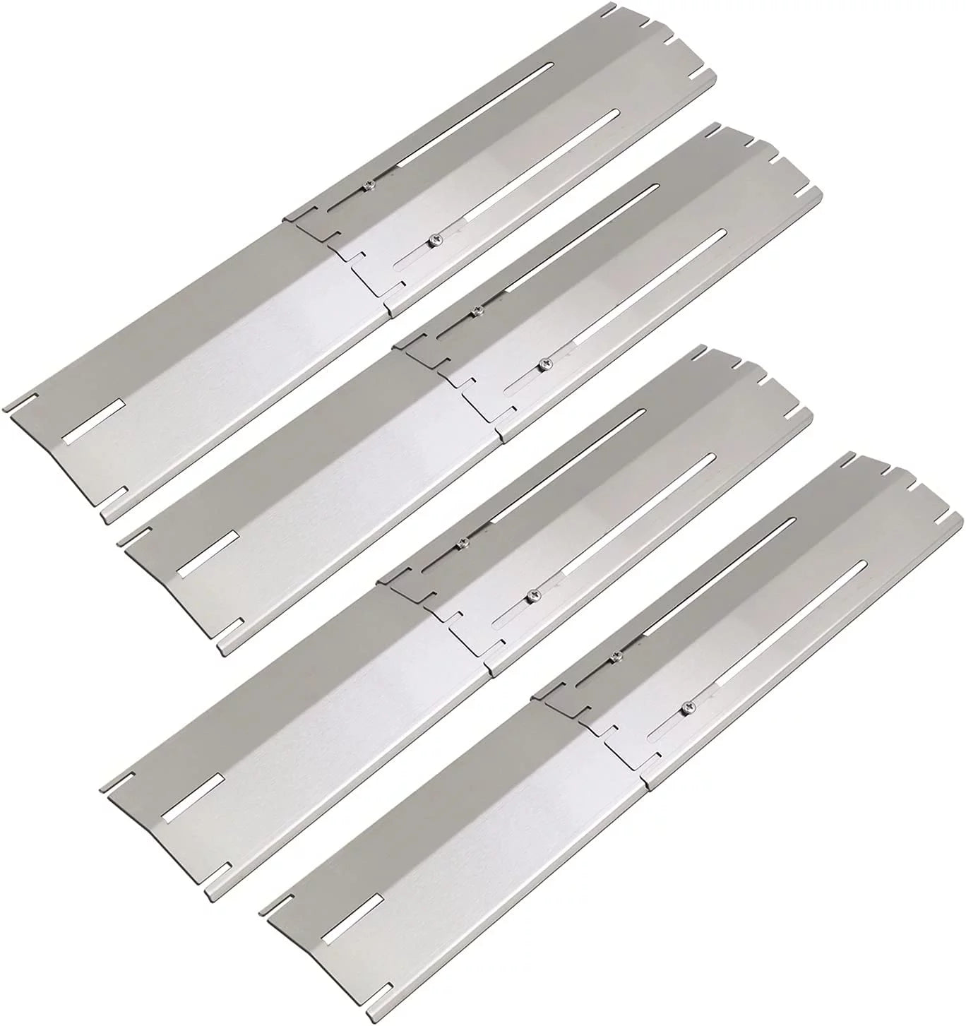 Set of Four Universal Burners and Four Heat Plates for Gas Grill Models from Brinkmann, Charmglow, Kenmore, Master Forge and other Manufactureres