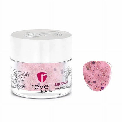 Revel Nail Dip Powder Starter Kit D444 Rose Quartz 0.5 oz Powder with EZ Liquids