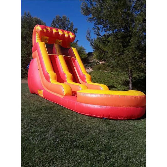 Commercial Grade PVC Marble Vinyl Inflatable Water Slide 15ft Volcano w Blower