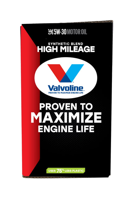 Valvoline High Mileage MaxLife 5W-30 Synthetic Blend Motor Oil 12 QT Garage Box