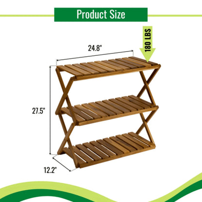 SinFoxeon Foldable multi-layer wooden shoe rack, multi-functional shoe rack freestanding shoe rack organizer