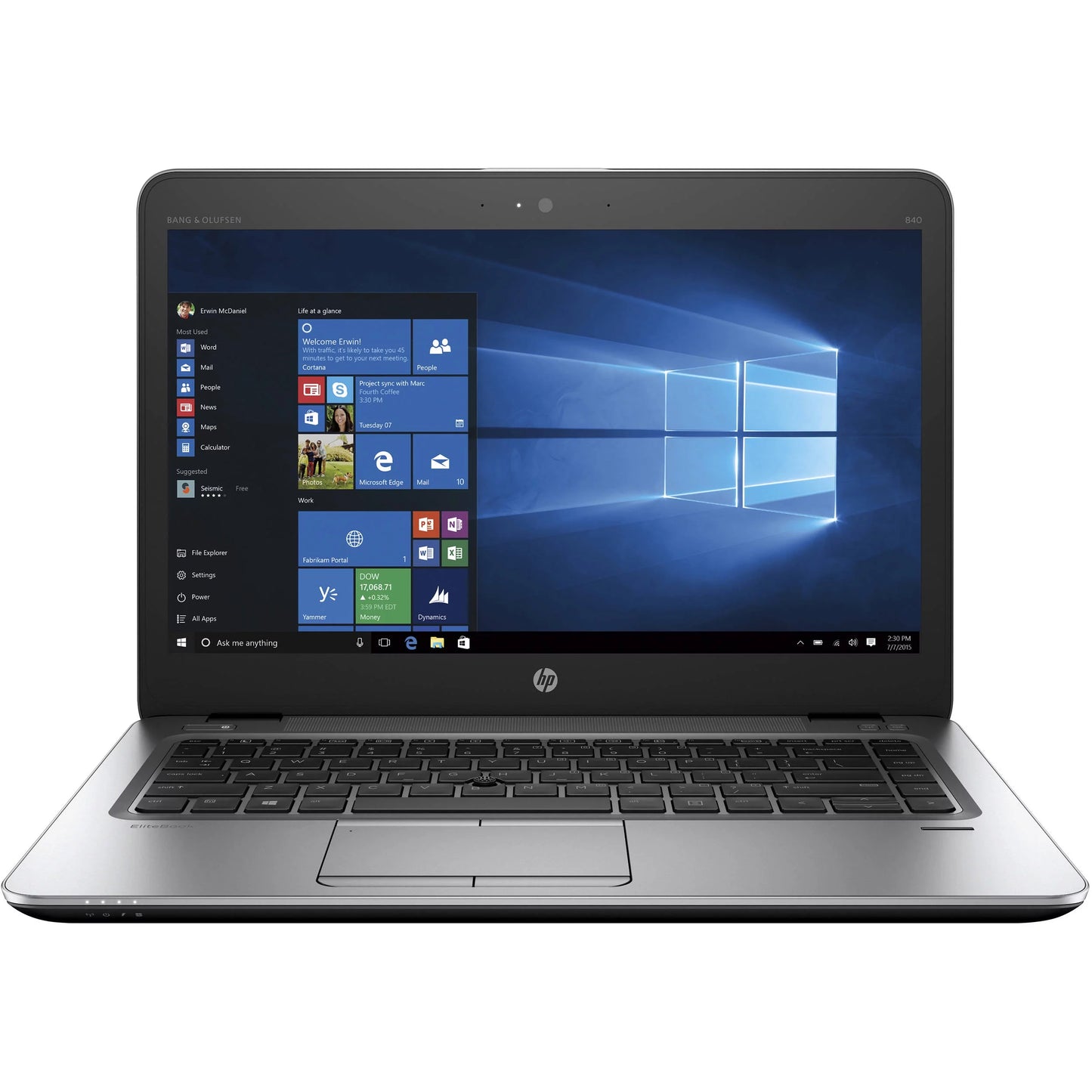 Restored HP Elitebook 840 G3 14" Laptop Intel Core i5 2.40 GHz 16 GB 256 GB SSD Windows 10 Pro Touch (Refurbished)