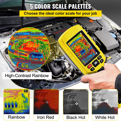 SKYSHALO Thermal Imaging Camera, 60x60 (3600 Pixels) IR Resolution Infrared Camera with 2.8" Color Display Screen, Built-in SD Card and Li-ion Battery, for HVAC, Electrical System Automatic Detect