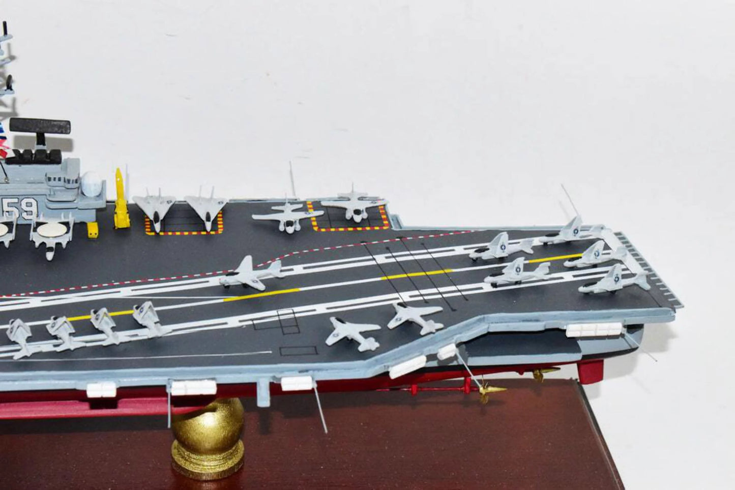 USS Forrestal CV-59 Aircraft Carrier Model,Navy,Scale Model,Forrestal Class,Mahogany