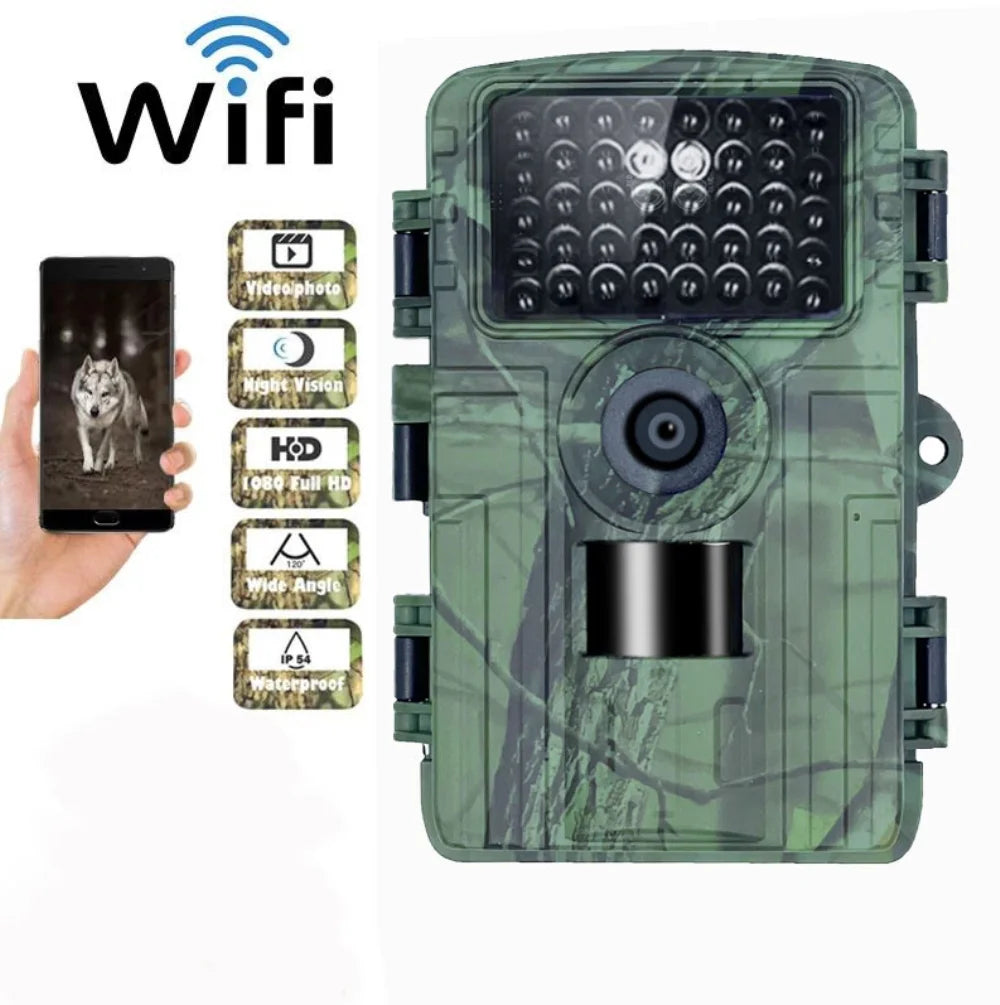 Wildlife Hunting Camera 32MP 4K HD Activated Trail Hunting Camera WIFI Bluetooth Waterproof Wifi Hunting Camera Outdoor IR Night Vision Motion