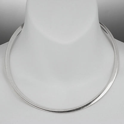 Sterling Silver Reversible Oval Omega Snake Chain 6mm Solid 925 Italy Necklace 18" Jewelry Female