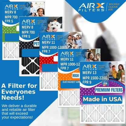 16x25x5 Air Filter MERV 13 Comparable to MPR 1500 - 2200 & FPR 9 Compatible with ReservePro 4511 Premium USA Made 16x25x5 Furnace Filter 2 Pack by AIRX FILTERS WICKED CLEAN AIR.