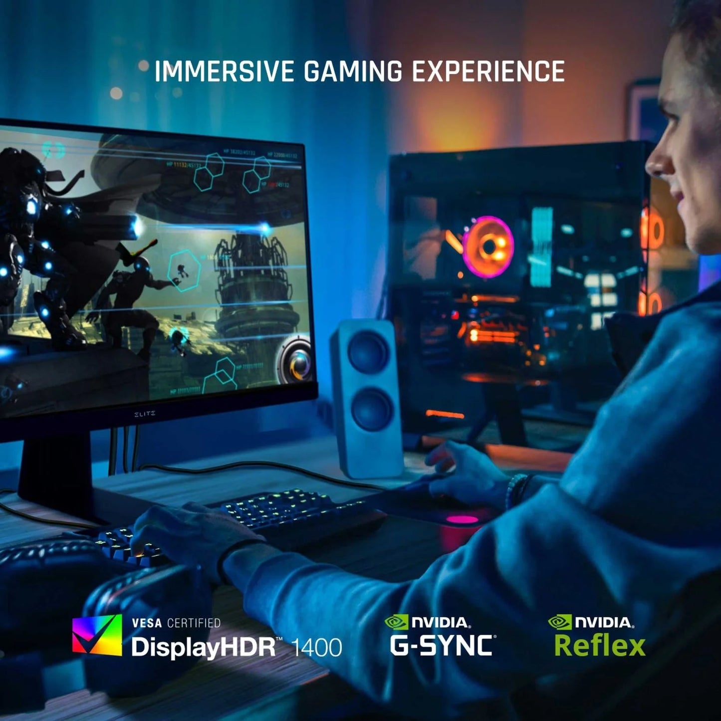 ViewSonic ELITE XG321UG 32 Inch 4K IPS 144Hz Gaming Monitor with G-Sync, Mini LED, Nvidia Reflex, HDR1400, Advanced Ergonomics, HDMI and DP for Esports