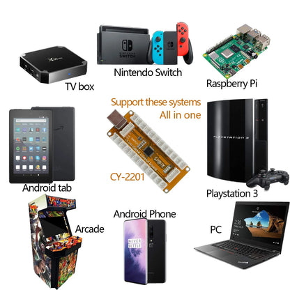 SJ@JX Arcade Game Controller USB Encoder 2 Player Gamepad Cherry MX Microswitch Button 8way Joystick for Nintendo Switch PC PS3 Retropie Raspberry Pi MAME