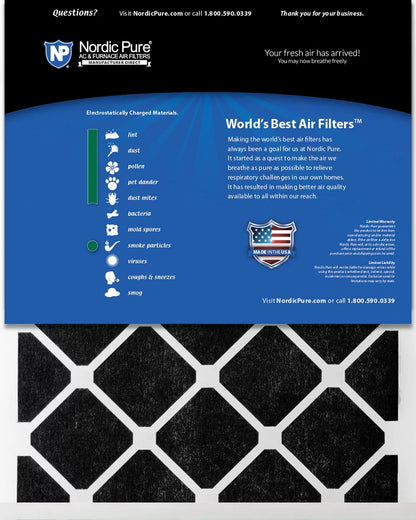 18x30x1 (17_3/4x29_3/4) Pure Green Plus Carbon Eco-Friendly Air Filters 3 Pack