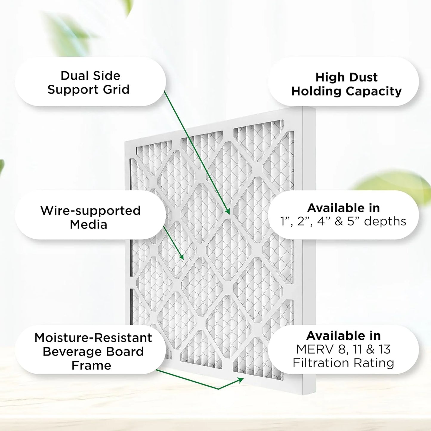 18X25x2 MERV 8 Pleated HV Furne Air Filters. Case Of 12. Ext Size: 17-1/2 X 24-1/2 X 1-3/4