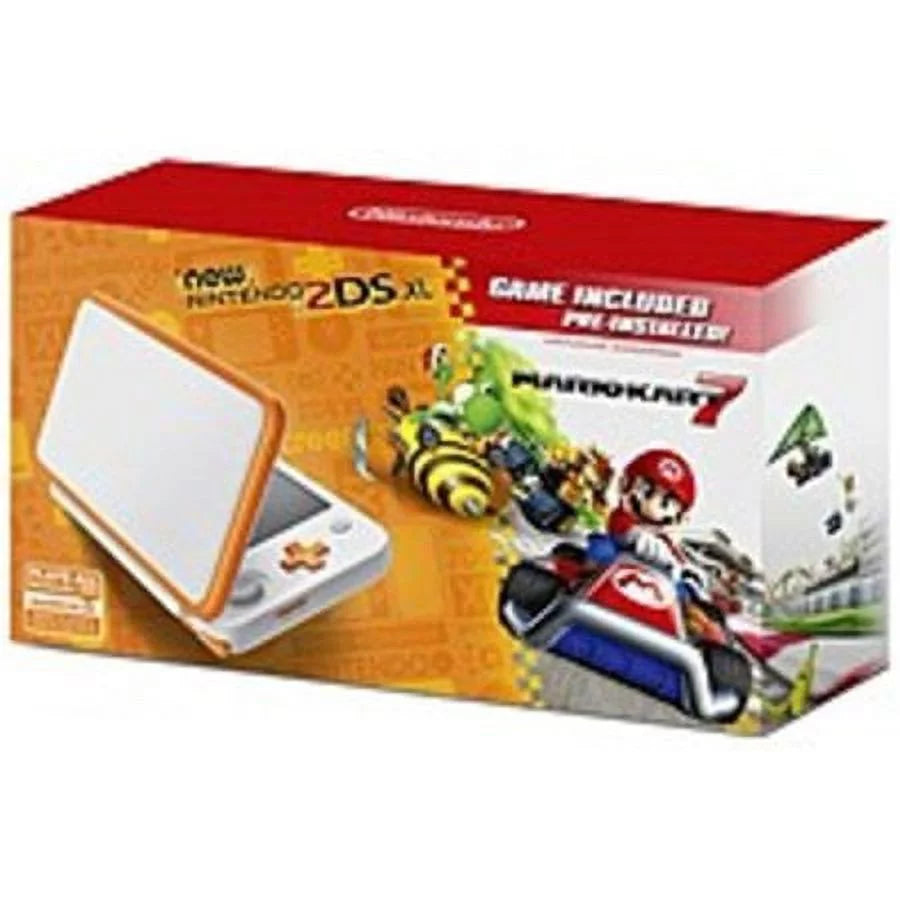 Restored Nintendo New 2DS XL Handheld Game Console Mario Kart 7 White + Orange JANSOAD1 (Refurbished)