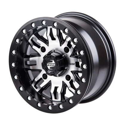 4/156 Tusk Teton Beadlock Wheel 15x7 5.0 + 2.0 Machined/Black For YAMAHA Wolverine RMAX 2 1000 Sport 2022