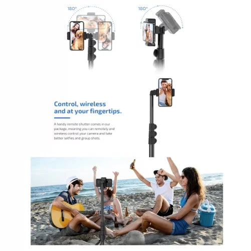 67" Extendable Tripod Stand Wireless Remote Shutter Selfie Stick K4P for Samsung Galaxy J7 V (2017) Perx S6 Edge+ S7 Edge S8 active S10e S10 On5 J3 Emerge 5G Note 9 8 20 10 Plus S21 FE 5G J5