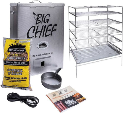 Smokehouse Products Big Chief Top Load Smoker, Silver, 27.06" L x 12.50" H x 18.25" W