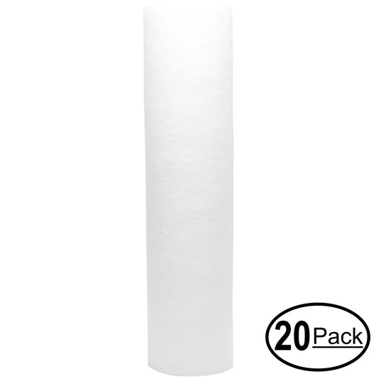 20-Pack Replacement for H2O Distributors H2O-RUS-300 Polypropylene Sediment Filter - Universal 10-inch 5-Micron Cartridge for H2O Distributors H2O RUS-300 Triple Under Sink Filter - Denali Pure Brand