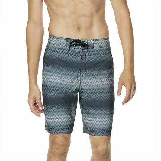 Speedo Men's Purview Stripe Bondi 2-Way Stretch Dwr 20" Board Shorts Black-Large