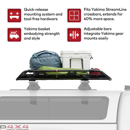 Yakima OffGrid Large Premium Cargo Basket Rack with Quick Release Mounting