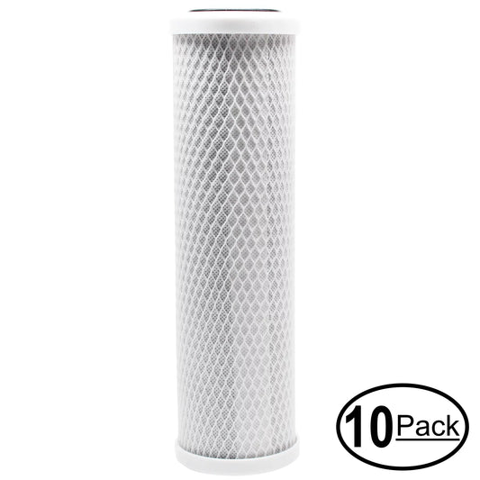 10-Pack Replacement for iSpring HC12 Activated Carbon Block Filter - Universal 10 inch Filter for iSpring 123Filter Slimline Water Filter Housing Clear 10 #HC12 - Denali Pure Brand