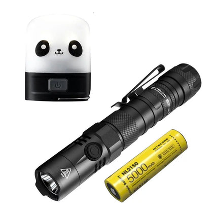 Combo: Nitecore MH12 V2 CREE XP-L2 V6 LED Flashlight -1200 Lumens -21700 Battery (Included) w/LR10 USB Rechargeable Pocket Utility Light +Eco-Sensa USB Cable