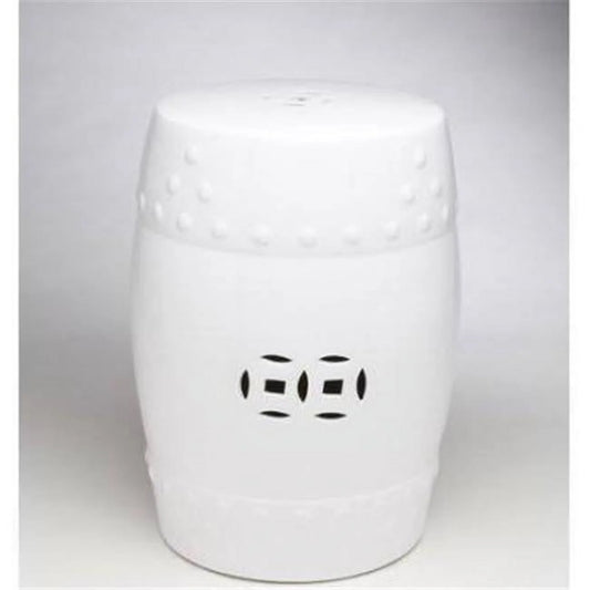 18 in. White Drum Stool