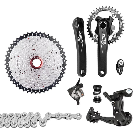 ZTTO Bicycle transmission kit,Flywheel 10 Speed 11-50T Cassette Flywheel Derailleurs er Bicycle 1x10 Speed Cassette Flywheel 10 Bicycle Crankset 11-50T 10 Speed Chain Derailleurs Shifter Mountain Bicycle kit