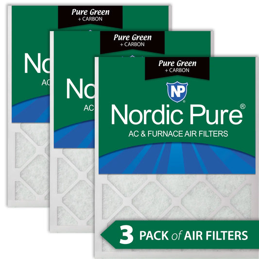 18x30x1 (17_3/4x29_3/4) Pure Green Plus Carbon Eco-Friendly Air Filters 3 Pack