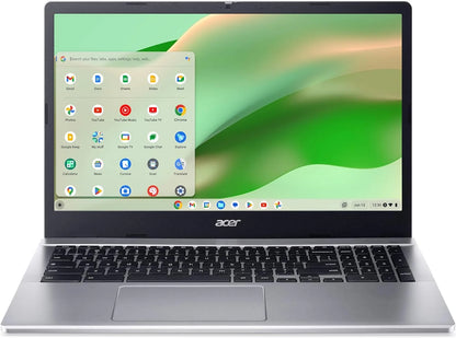 Acer Chromebook 315 Laptop, 15.6" FHD Touchscreen Display, Intel N100 Quad-core (4 Core), 8GB DDR5 RAM, 64GB eMMC, Wi-Fi, Long Battery Life, Chrome OS, Silver + Tigology Accessories