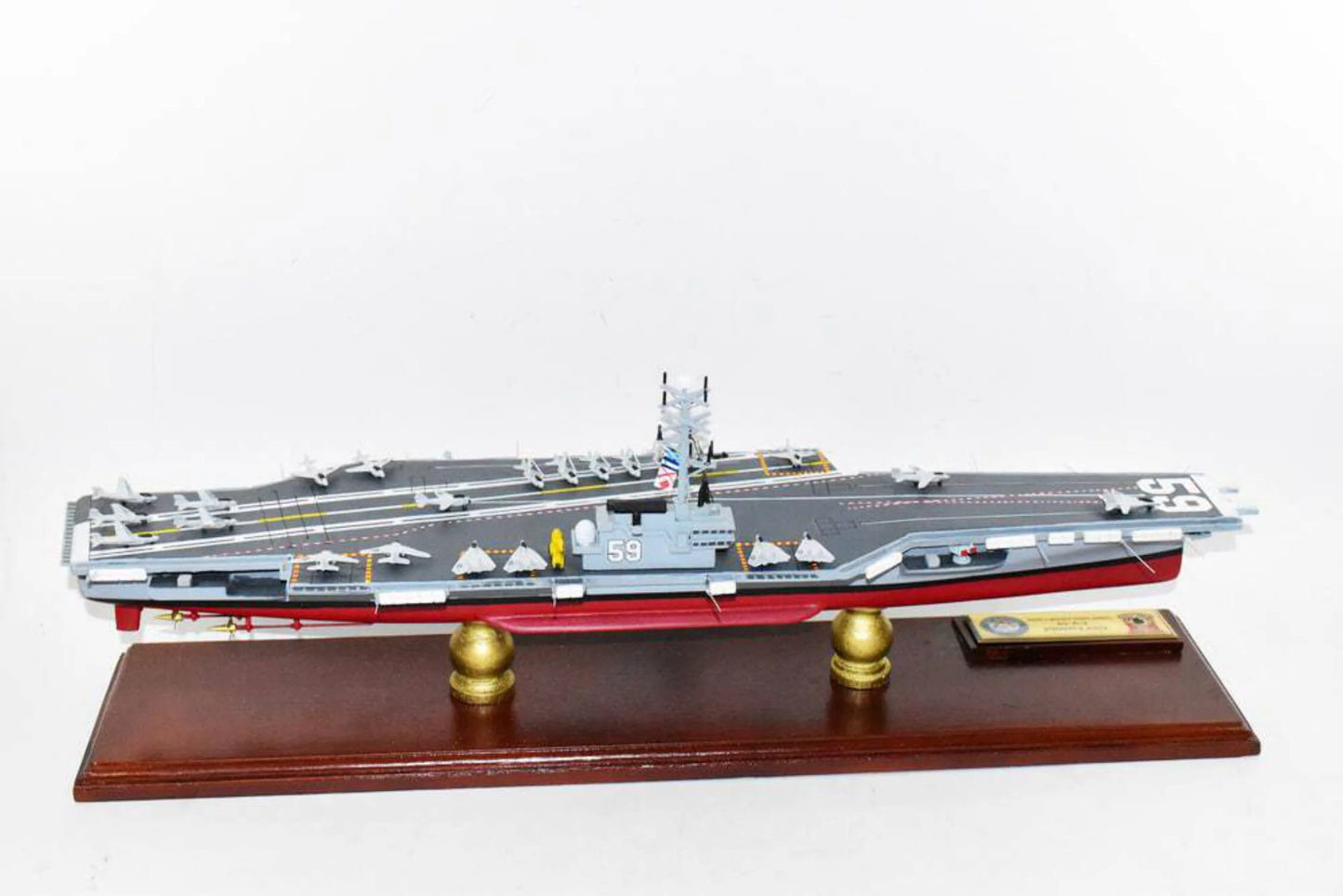 USS Forrestal CV-59 Aircraft Carrier Model,Navy,Scale Model,Forrestal Class,Mahogany