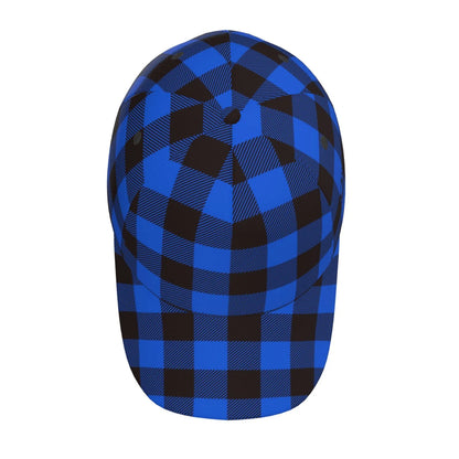 Balery Baseball Cap Adjustable Size for Running Workouts and Outdoor Activities All Seasons Dad Hat(Buffalo Plaid Blue Black)