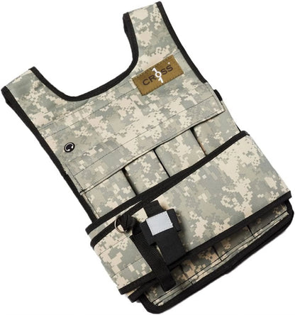 Camouflage Adjustable Weighted Vest With Shoulder Pads, 20 Piece