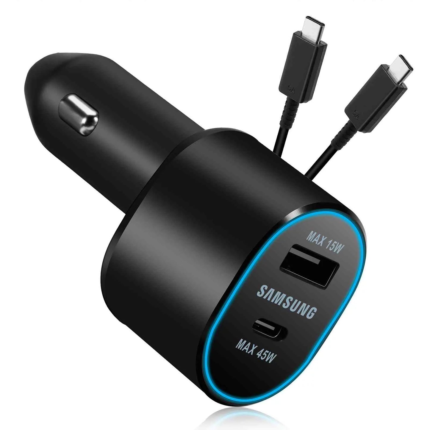 Super Fast Dual Car Charger Usb (45W+15W) Two Ports EP-L5300 Black for Lenovo Legion Y700 (2023)