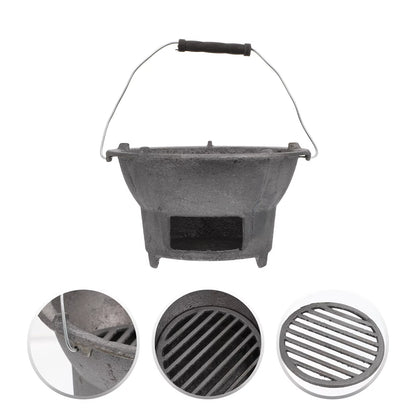 Cast Iron Barbecue Stove Outdoor BBQ Charcoal Stove Camping Barbecue Tool