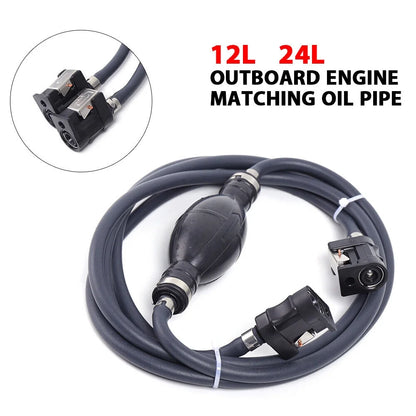 ZhdnBhnos Boat Marine Outboard Motor Fuel Gas Hose Line Assembly Oil Tube Tank Connector for Inflatable Boat Kayak