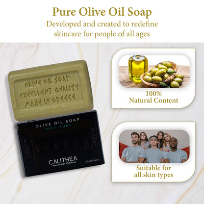 Calithea Natural Organic 3-Step Body Set with 100% Pure Olive Oil Soap