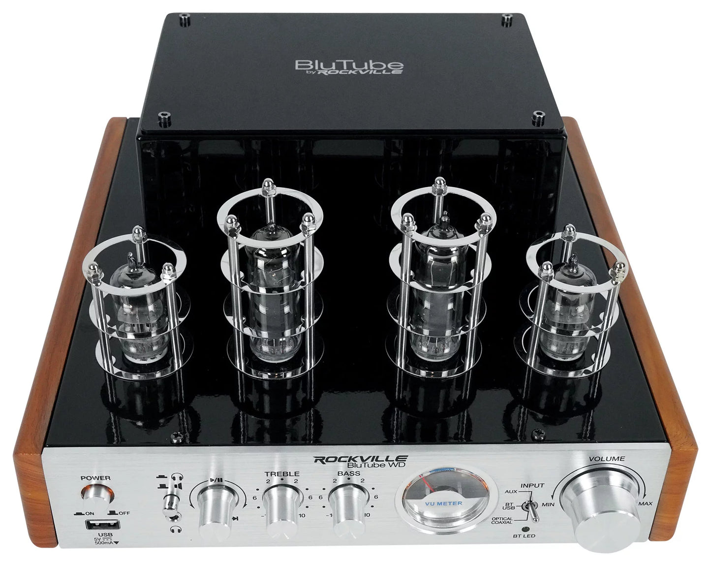 Rockville BluTube WD Bluetooth Tube Amplifier/Home Receiver + (2) Tower Speakers