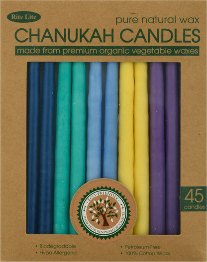 Rite Lite Judaica Vegetable Wax Chanukah Candles - Multicolor