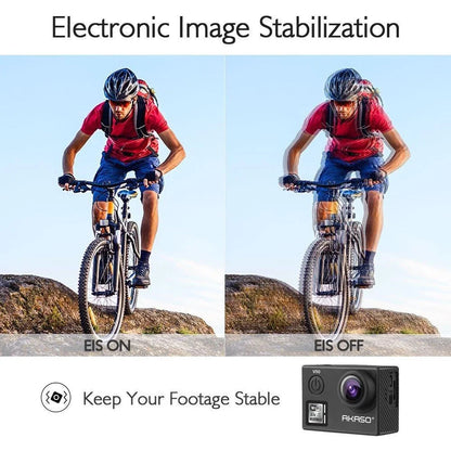 Akaso V50 Action Camera-Native 4K/30fps 20 MP with Wi-Fi - (Open Box)