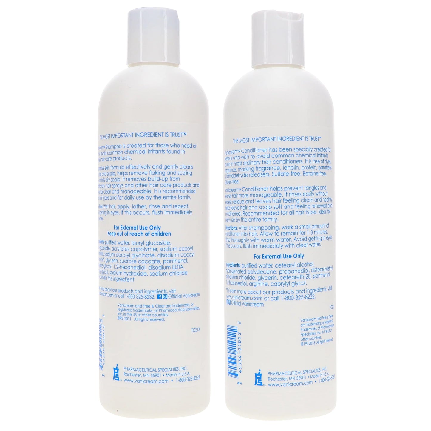 Vanicream Shampoo 12 oz & Conditioner 12 oz Combo Pack