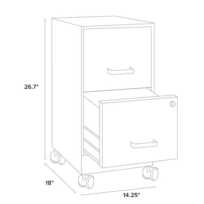 Space Solutions 18" Deep 2 Drawer Mobile Letter Width Vertical File Cabinet, Midnight Purple