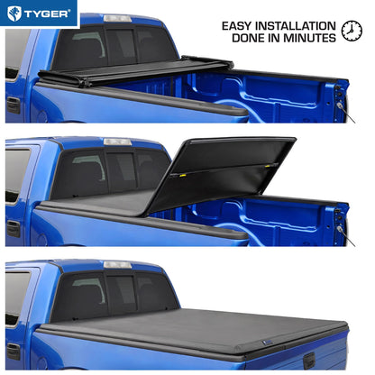 Tyger Auto T3 Soft Tri-fold Truck Bed Tonneau Cover Compatible with 2015-2023 Chevy Colorado / GMC Canyon | 5'2" Bed | TG-BC3C1039 | Vinyl