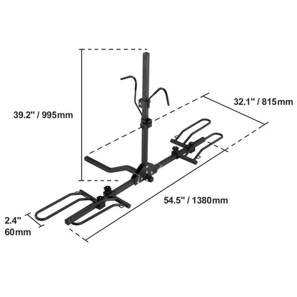 SKYSHALO Hitch Mount Folding Carrier Car Truck SUV 1.25"/2" Receiver 2-Cycle Rack