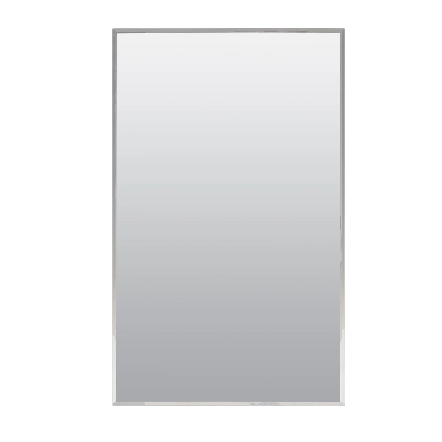 Zenna Home Frameless Mirror Rectangle Steel Medicine Cabinet, 16" x 26", Recessed or Surface-Mount