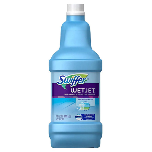 Swiffer WetJet Multi-Purpose Floor Cleaner Solution Refill Open Window Fresh Scent 1.25L, Pack of 6