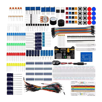 Basic Starter Breadboard, wires,Resistors, for