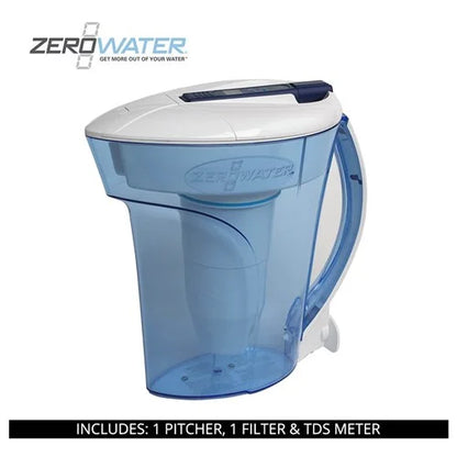 Zero ZeroWater 10 Cup Ready Pour Water Filtration Pitcher, 100, white