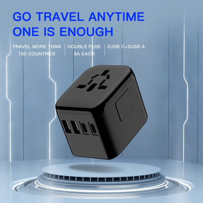 AICase International Universal Travel Adapter 2 USB+2 USB C Outlet Converter Plug Power